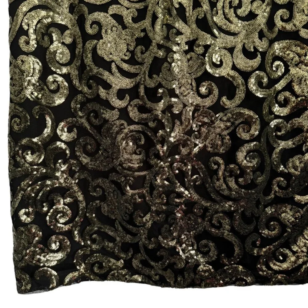 Cato Woman Size 18/20 W Black & Gold Sequined Skirt. - Picture 11 of 12